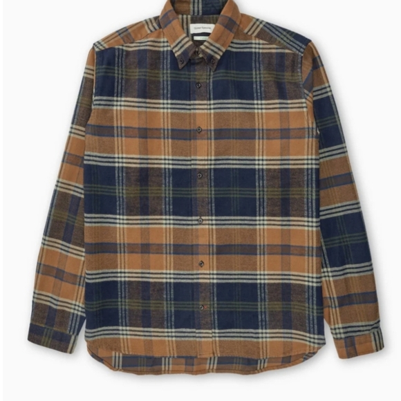 Oliver Spencer Brook Checked Flannel Shirt (Size 15) Small 100% Organic Cotton - Picture 1 of 15